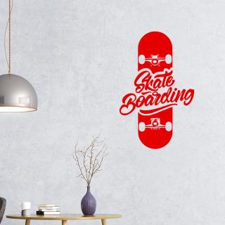 Samolepka Skate Barva: červená, Velikost: 60 x 39 cm