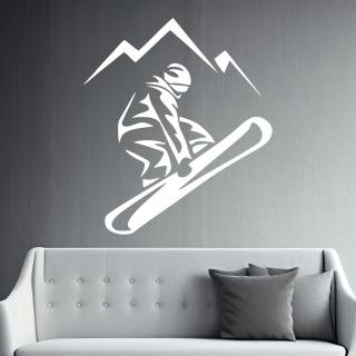 Samolepka Snowbordista Barva: bílá, Velikost: 100 x 114 cm