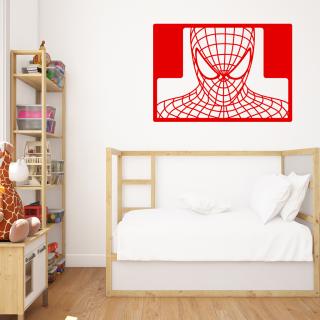 Samolepka Spiderman portrét Barva: červená, Velikost: 100 x 70 cm