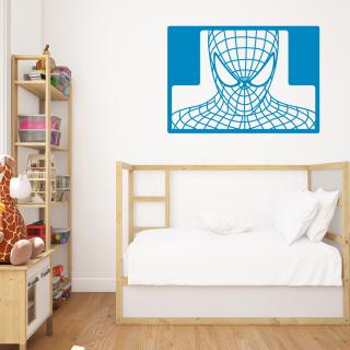 Samolepka Spiderman portrét Barva: modrá, Velikost: 100 x 70 cm