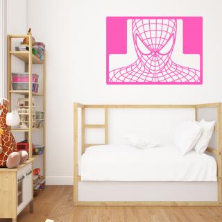 Samolepka Spiderman portrét Barva: růžová, Velikost: 100 x 70 cm