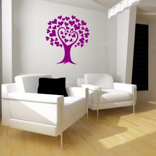 Samolepka Strom lásky Barva: fialová, Velikost: 40 x 57 cm