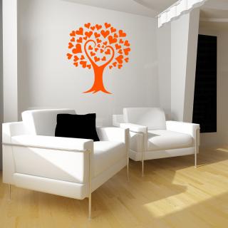 Samolepka Strom lásky Barva: oranžová, Velikost: 100 x 142 cm