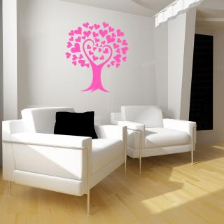 Samolepka Strom lásky Barva: růžová, Velikost: 100 x 142 cm