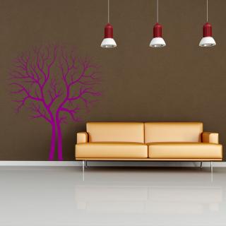 Samolepka Strom na podzim Barva: fialová, Velikost: 100 x 118 cm
