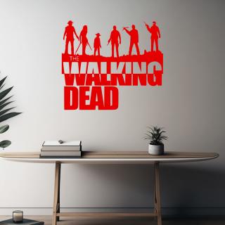 Samolepka The Walking Death Barva: červená, Velikost: 80 x 71 cm