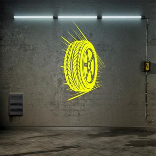 Samolepka Závodní pneumatika Barva: žlutá, Velikost: 60 x 102 cm