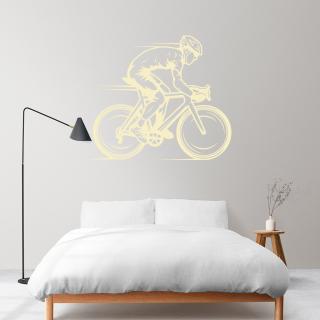 Samolepka Závodník v Cyklistice Barva: béžová, Velikost: 100 x 86 cm