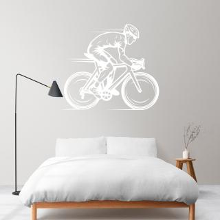 Samolepka Závodník v Cyklistice Barva: bílá, Velikost: 100 x 86 cm