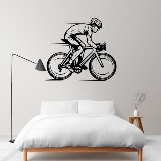 Samolepka Závodník v Cyklistice Barva: černá, Velikost: 100 x 86 cm