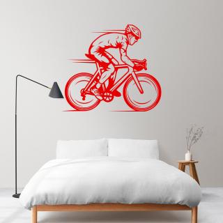 Samolepka Závodník v Cyklistice Barva: červená, Velikost: 100 x 86 cm