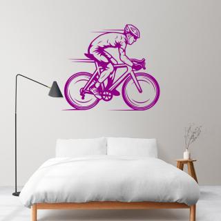 Samolepka Závodník v Cyklistice Barva: fialová, Velikost: 100 x 86 cm