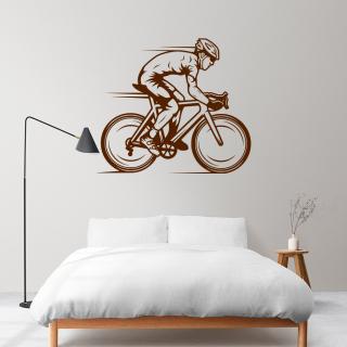 Samolepka Závodník v Cyklistice Barva: hnědá, Velikost: 100 x 86 cm