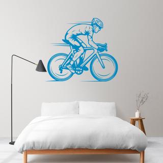 Samolepka Závodník v Cyklistice Barva: modrá, Velikost: 100 x 86 cm