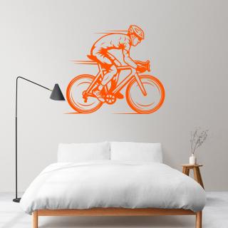 Samolepka Závodník v Cyklistice Barva: oranžová, Velikost: 100 x 86 cm
