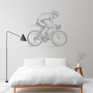 Samolepka Závodník v Cyklistice Barva: šedá, Velikost: 100 x 86 cm