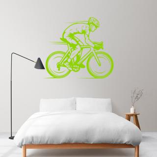 Samolepka Závodník v Cyklistice Barva: zelená, Velikost: 40 x 35 cm
