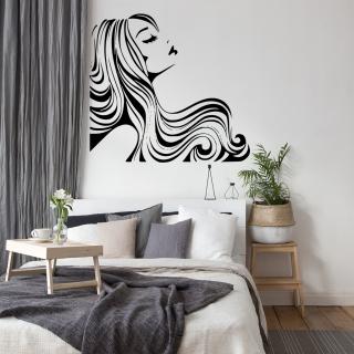 Samolepka Žena z profilu Barva: černá, Velikost: 80 x 74 cm