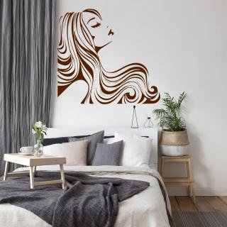 Samolepka Žena z profilu Barva: hnědá, Velikost: 80 x 74 cm