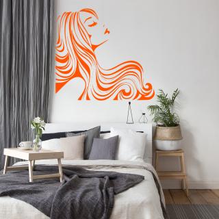 Samolepka Žena z profilu Barva: oranžová, Velikost: 100 x 93 cm