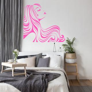 Samolepka Žena z profilu Barva: růžová, Velikost: 80 x 74 cm