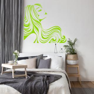 Samolepka Žena z profilu Barva: zelená, Velikost: 100 x 93 cm