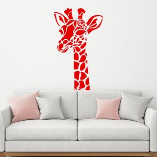 Samolepka Žirafa hlava Barva: červená, Velikost: 100 x 60 cm