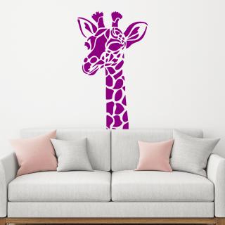 Samolepka Žirafa hlava Barva: fialová, Velikost: 100 x 60 cm