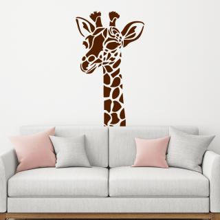Samolepka Žirafa hlava Barva: hnědá, Velikost: 80 X 48 cm