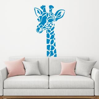 Samolepka Žirafa hlava Barva: modrá, Velikost: 100 x 60 cm