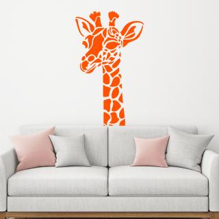 Samolepka Žirafa hlava Barva: oranžová, Velikost: 100 x 60 cm