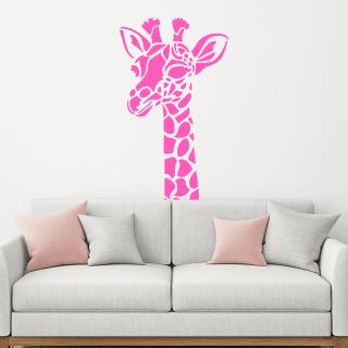 Samolepka Žirafa hlava Barva: růžová, Velikost: 100 x 60 cm