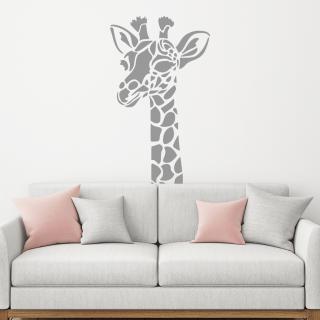 Samolepka Žirafa hlava Barva: šedá, Velikost: 100 x 60 cm
