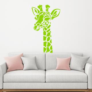 Samolepka Žirafa hlava Barva: zelená, Velikost: 100 x 60 cm