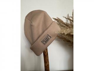 Dětská ribbed beanie Barva: Světle hnědá, Velikost: 38-43