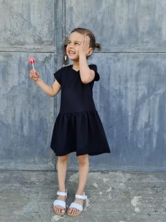 Dětské letní volánové šaty Barva: Černá, Velikost: 128/134