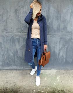 Kardigan "MEGA HOOD" Barva: Jeans, Velikost: Na míru