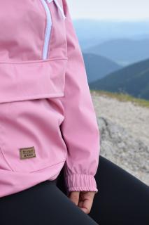 Lehká softshellová bunda s klokaní kapsou Barva: Růžová, Velikost: Na míru