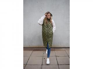 Prošívaná vesta s kapucí Barva: Khaki, Velikost: M/L/XL