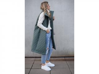Vzorovaná dlouhá vesta Barva: Mentol, Velikost: M/L/XL