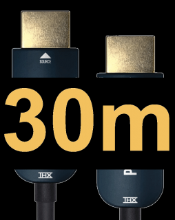 30-50m HDMI 2.0b kabel PXLGLASS Max 4k Hybrid Interconnect s THX certifikací (4k, HDR, 12-bit WCG, HFR) Délka: 30 m (30000 cm)