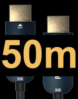 30-50m HDMI 2.0b kabel PXLGLASS Max 4k Hybrid Interconnect s THX certifikací (4k, HDR, 12-bit WCG, HFR) Délka: 50 m (50000 cm)