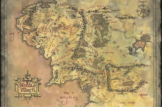 Plakát Pán prstenů: Mapa Středozemě (61 x 91,5 cm)