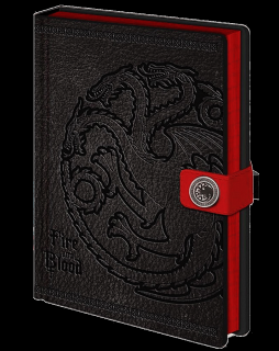 Zápisník Game Of Thrones: Targaryen (A5, linkovaný, v napodobenině kůže)
