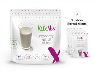 Proteinový koktejl KetoMix 1050 g (35 porcí) 1. příchuť koktejlu: banán, 2. příchuť koktejlu: ananas, 3. příchuť koktejlu: banán