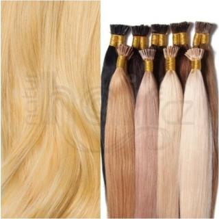 Evropské vlasy k prodloužení BOND PLUS - Blond světlá Délka vlasového pramínku: 30-34 cm, Druh vlasů: Středoevropské vlasy, Zvlnění vlasů: Mírně…
