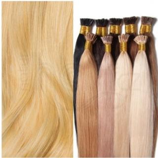 Evropské vlasy k prodloužení metodou Micro Ring - blond světlá. Délka vlasového pramínku: 30-34 cm, Druh vlasů: Středoevropské vlasy, Zvlnění vlasů:…