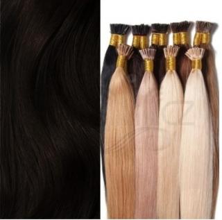 Evropské vlasy k prodloužení metodou Micro Ring - Černá Délka vlasového pramínku: 30-34 cm, Druh vlasů: Středoevropské vlasy, Zvlnění vlasů: Mírně…