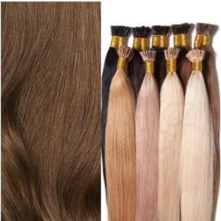 Evropské vlasy k prodloužení metodou Micro Ring - Hnědá Délka vlasového pramínku: 30-34 cm, Druh vlasů: Středoevropské vlasy, Zvlnění vlasů: Mírně…