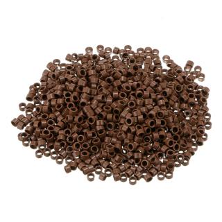 Micro Ring na prodlužování vlasů, hnědá. micro ring kroužky: 100 ks, velikost v mm: 2 mm
